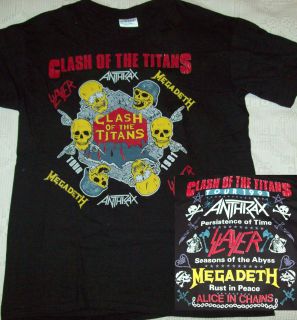 1991 Clash of the Titans Tour Shirt XL SLAYER MEGADETH ANTHRAX Alice 