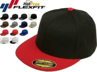 6210 Flexfit Premium Fitted Flatbill Baseball Blank Plain Hat Cap Flex 