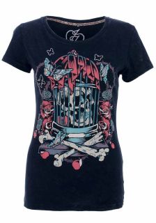 Iron Fist Caged Heart Skull Birdcage Womens Black T shirt NEW S XL