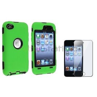   DELUXE GREEN HARD/SILICONE SKIN CASE COVER FOR IPOD TOUCH 4 4G 4TH GEN