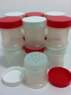 SPICE BOTTLES JARS 1 oz CLEAR w/SIFTER CAPS PICK YOUR LOT & COLOR FREE 