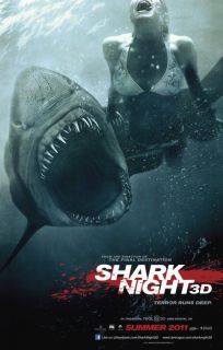 SHARK NIGHT 3D   Mini Movie Poster   JAWS   GREAT WHITE