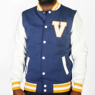 New Mens Voi Jeans Designer Varsity SS12 Letterman Jacket Denim