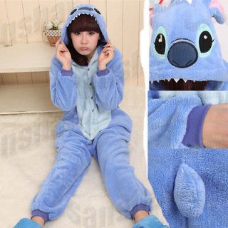 New Anime Lilo & Stitch blue Cosplay Costume KIGURUMI Pajamas Party 