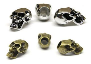 Metal Skull Beads Large Hole great for 550 paracord bracelet lanyards