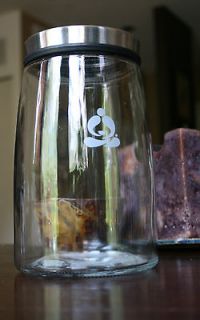 Teavana Tea German Rock Sugar Glass Jar with lid Holds 3 lbs or 48 OZ 