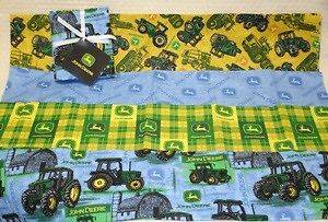 John Deere Tractors Farm 100% Cotton Fabric Quilting (2) Fat Quarters 