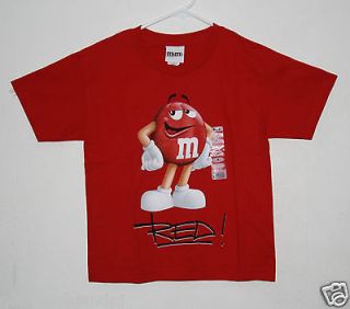 RED M&Ms Candy Character Shirt Kids Youth Small S M&M NEW use as 