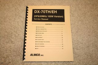 Alinco DX 70TH HF Xcvr SERVICE Manual   Ring Bound