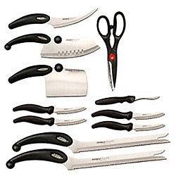   Blade 11 Piece Sharp Steel Kitchen Cutlery Knife Set w Scissor Cleaver