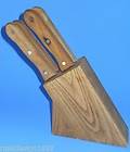   Steel 10 Wood Steak Knives in Wooden Knife Oak? Block, 5 Pc Set GUC