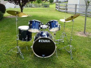 TAMA ROCKSTAR (MIDNIGHT BLUE) DRUM SET WITH ALL HARDWARE AND CYMBALS