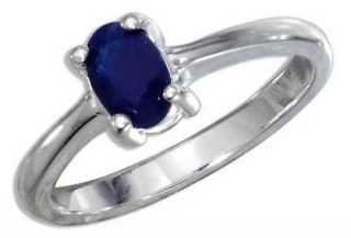 925 STERLING SILVER 6X4 OVAL SAPPHIRE RING SIZE 9