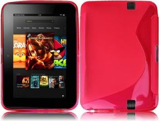 For  Kindle Fire HD 7 inch TPU S Shape Cover Case Red Accessory