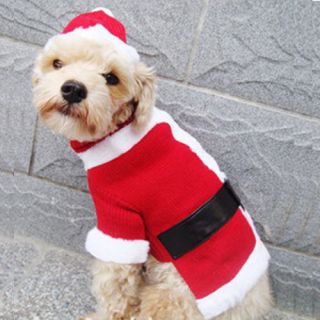 100%brand New Cute puppy Doggie warm Pet Apparel X MAS Christmas SANTA 