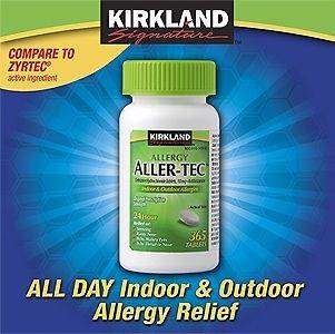 Kirkland Aller Tec Cetirizine HCL 10 mg Allergy 365 Tablets   Factory 