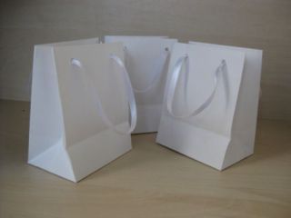 EXTRA SMALL WHITE PAPER GIFT BAGS PK OF 10 HANDMADE