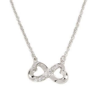 STERLING SILVER & C.Z. INFINITY HEART NECKLACE   LOVE FOREVER
