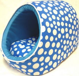 DOT BLUE DOG BEDS HOUSE Pets Puppies Dog Cat SMALL
