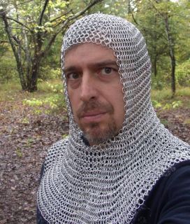 Knights Steel Chainmail Chain Mail Coif Armor Hood