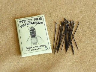 Entochrysis black mounting insect pins 100 pcs size 5 entomology