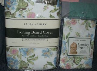 NEW LAURA ASHLEY IRONING BOARD COVER & LAUNDRY BAG