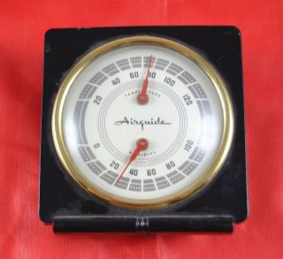 Vintage Airguide Thermometer Barometer Humidity Temperature Black 