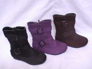 Girl Suede Boots w/two Buckels (ONLYY3) TODDLER