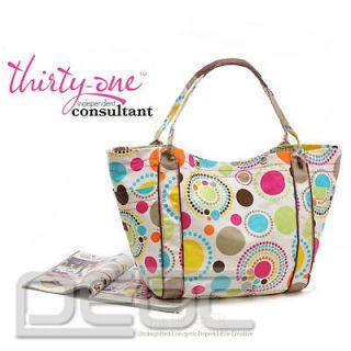 Thirty One Tote Ally Awesome Beach Tote Bag in Multicolour Circle #7