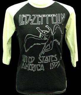 LED ZEPPELIN 1977 US Tour VTG Rock 3/4 Raglan T Shirt M