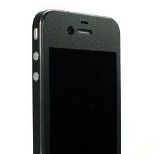 iPhone 4 Leather Skin Full Body Wrap 5pcs Black 3M