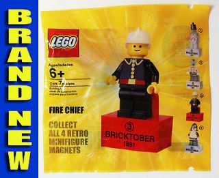 Lot Lego Bricktober 1981 #3 Fire Chief Minifig Magnet Collectable CITY 