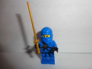 Lego Ninjago Original Blue Jay minifigure with golden sword weapon 