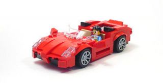 Lego Custom Red Mid Engine Sports Car City Town Racers 10211 8169 