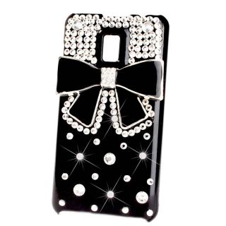   Bling Bow Bowknot Diamond Black Hard Case Cover For LG Optimus 2X P990