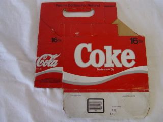 1980s Coca Cola NEW Coke 16oz Bottle 6 Pack Carrier