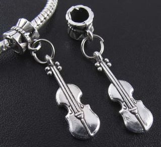 6pcs violin dangle charms Pendants fit biagi bracelets f155