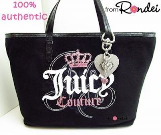 Juicy Couture Crown pammy shopper Daydreamer Tote Bag & Keychain black 