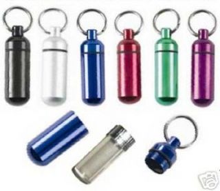 6pc Small Pill Container/ID Holder, Water Resistant w/Key Chain *SHIPS 