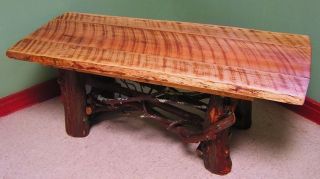   American Cherry Coffee Table Log Cabin Cottage Furniture Adirondack