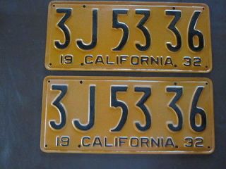   PAIR/SET OF CALIFORNIA/CA RESTORED LICENSE PLATES FOR YOUR COLLECTION