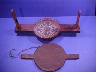 1830 Henry Pearson Wood Surveyors Compass   Colonial Syle Wood Compass