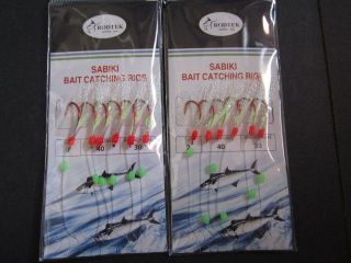 10 Sabiki bait rigs sizes 1,2,4,6,8,10,1​2,14 YOU CHOOSE Rodtek