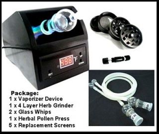 Newly listed Herbal Vaporizer +2whip+4Layer Herb Grinder+Pollen Press 