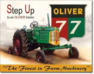 Vintage OLIVER 77 FARM Machinery Equipment Tractor Garage Shop Metal 