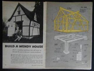 WENDYS COTTAGE Peter Pan Toolshed HowTo build PLANS Tudor Playhouse