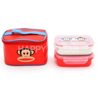 Paul Frank DOUBLE Lock stainless LUNCH BOX & BAG do76