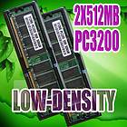   Low density 1GB 2 X 512MB PC3200 DDR 400 Mhz 184PIN Desktop Memory