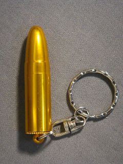 GOLD COLOR BULLET 2 KEYCHAIN WITH SECRET SAFE COMPARTMENT / PILL 