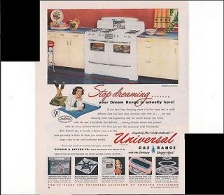 Universal Gas Range Dream Range Here Kitchen 1948 Vintage Antique 